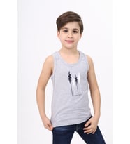 Toontoy Erkek Çocuk Baskılı Atlet ( Gri-Melanj)