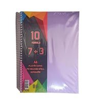 7+3 Ayraçlı Defter 10 Konulu 300 Yaprak 1 Adet 7 Kareli 3 Çizgili Spralli Plastik Kapak Seperatörlü (Lila)