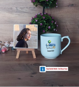 Coğrafya Öğretmeni Fotoğraflı Dekoratif Taş, Kupa Bardak Beyaz Hediye Öğretmenler Günü Hediyesi (Model 5)
