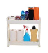 Motek Çok Amaçlı Tekerlekli Mutfak Rafı Banyo Rafı Organizer SR-02 (Beyaz)