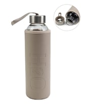 Deri Kılıflı 500Ml Cam Matara (Bej)