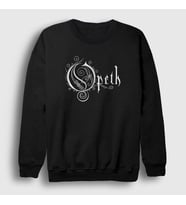 Presmono Unisex Beyaz Logo Opeth Sweatshirt 101048tt (Siyah)