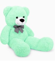 100 cm Papyonlu Peluş Ayıcık - % 100 Yerli Premium Kalite (Turkuaz)