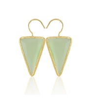 Kadir Jewellery 22 Ayar Altın Kaplama Vintage Küpe -El İşçiliği Ve Hipoalerjenik Küpe (Açık Yeşil)