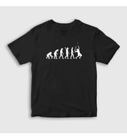 Presmono Unisex Çocuk Beyaz Evolution Evrim Spor Tennis Tenis T-Shirt 333427tt (Siyah)