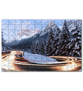 Cakapuzzle Karlı Orman İçindeki Yol Uzun Pozlama Çekim Puzzle Yapboz MDF (Ahşap) (255 Parça)