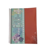 Orta Boy 4+1 Ayraçlı Defter 5 Konulu 150 Yaprak 1 Adet 4 Kareli 1 Çizgili Spralli Plastik Kapak Seperatörlü 18x25 cm (Turuncu)
