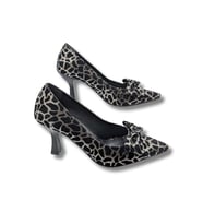 Mancharela Kadın Leopar Desenli Stiletto Ayakkabı - Mancharela - SİYAH-BEYAZ - 39