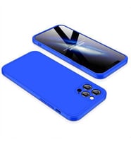 iPhone 12 Pro Max Kılıf Zore 360 Tam Koruma Kamera Çıkıntıl Ays (Mavi)