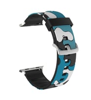 BİPOWER Apple Watch 38-40mm KRD-24 Kamuflaj Kordon (Mavi)