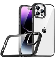 iPhone 14 Pro Max Kılıf Flora Buton,Kenar Çevresi Renkli Kılıf (Siyah)
