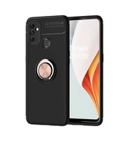 One Plus Nord N100 Kılıf Zore Ravel Yüzüklü Silikon Kılıf (Rose)
