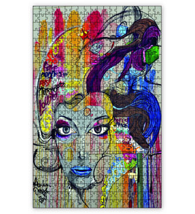 Cakapuzzle Kadın Yüzü Grafiti Puzzle Yapboz MDF (Ahşap) (1000 Parça)