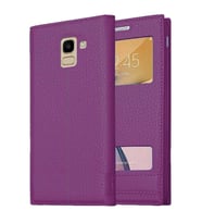 Samsung Galaxy J6 J600 Uyumlu Pencereli Kapaklı Magnum Kılıf (Mor)