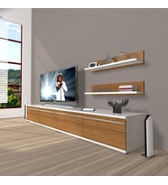 Decoraktiv Eko 200T Mdf Tv Ünitesi Tv Sehpası (Beyaz - Ceviz)