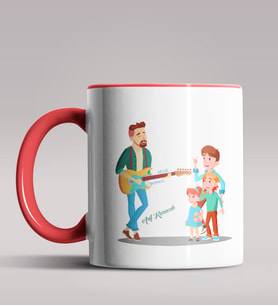 Kişiye Özel Müzik Öğretmeni Tasarımlı Siyah Renk Kupa Bardak 2 (Kırmızı)