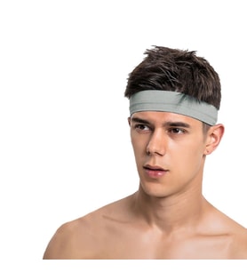 Spor Saç Bandı Sporcu Erkek Kafa Bandı Headband Tenis Gym Ter Bantı Spor Fitness Saç Bantları Yoga Crossfit Bisiklet Koşu Yürüyüş Erkekler İçin Süper Penye Esnek Canlı Likralı İddia Geniş Alın Bandı (GRİ MELANJ )