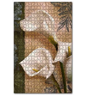 Cakapuzzle Mektup Beyaz Çiçek Görseli Puzzle Yapboz MDF (Ahşap) (255 Parça)