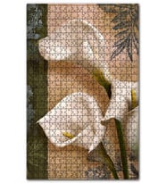Cakapuzzle Mektup Beyaz Çiçek Görseli Puzzle Yapboz MDF (Ahşap) (255 Parça)
