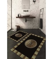 Dijital Baskılı Kaymaz Taban Yıkanabilir 2'li Klozet Takımı Banyo Paspası NDKZ-HT-1141 (Gold)
