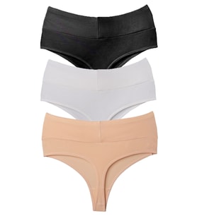 Vanilya Secret Tanga Yüksek Bel Toparlayıcı Pamuk 3'Lü Paket (Model 2)