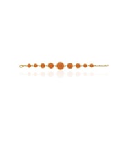 Kadir Jewellery 22 Ayar Altın Kaplama Zirkon Taşlı Ayarlanabilir Zincir Bileklik (Kırmızı)