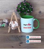 Fizyoterapist Kupa Bardak Beyaz ve Fotoğraflı Ahşap Anahtarlık Hediye (Model 14)