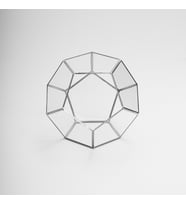 21x21x17cm  Cam Fanus  Geometrik Teraryum  Çikolata Kutusu  Pirinç & Gold, Bakır, Gümüş, Siyah (Gümüş)