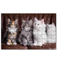 Cakapuzzle Kahverengi Deri Koltukta Sevimli 4 Kedi Puzzle Yapboz MDF (Ahşap) (255 Parça)