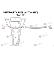 Meriç® Chevrolet Cruze Ön Torpido Kaplama (Otm) Maun 9 Parça 2011-2016 (Alüminyum)
