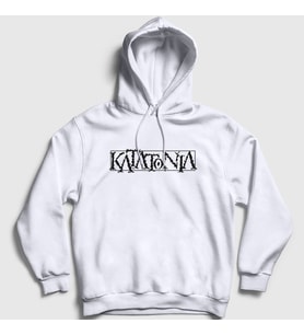 Presmono Unisex Gri Logo Katatonia Kapüşonlu Sweatshirt 90160tt (Beyaz)