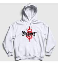 Presmono Unisex Beyaz Logo Slipknot Kapüşonlu Sweatshirt 112749tt (Beyaz)