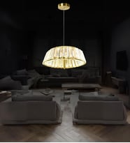 Clary 50'lik Taşlı Avize Kristal Taşlı Led Avize (Eskitme Altın)