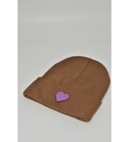 Moxxo Sevgililer Günü Özel Koleksiyonu Mor Kalp Figürlü Lacivert Renk Unisex Erkek/Kadın Bere (Kahverengi)