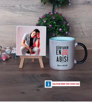 Abiye Hediye Fotoğraflı Dekoratif Taş, Kupa Bardak Beyaz Hediye (Model 9)
