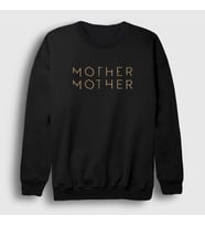 Presmono Unisex Beyaz Logo Mother Mother Sweatshirt 431822tt (Siyah)
