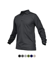 Ghassy Co. Erkek Jersey Golf Polo Gömlek  Pike Performans Taktik Askeri Uzun Kollu T-Shirt (Koyu Gri)
