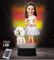Doğum Günü Hediyesi,Sevgiliye Hediye, Kişiye Özel Fotoğraflı Prenses Karikatür 3D Led Lamba (RGB)