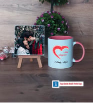 Sevgiliye Hediye Fotoğraflı Dekoratif Taş, Kupa Bardak Beyaz Hediye (Model 6)