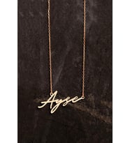 Kadın Gümüş Kolye - Ayşe Yazılı 925 Ayar Gümüş Kadın Kolye (Rose)