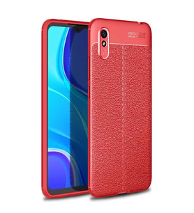 Xiaomi Redmi 9A Kılıf Deri Tarzı Niss Silikon Case (Kırmızı)