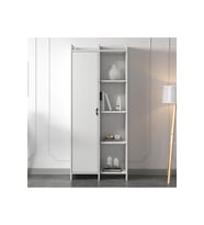 Offer Çok Raflı, Tek Kapaklı Kitaplık - 180 cm, Ev-Ofis, Kütüphane (Beyaz)