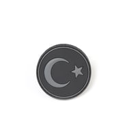 Yuvarlak Türk Bayrağı Tactical Patch - Peç (Siyah)