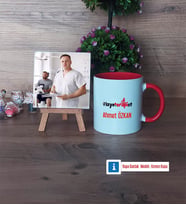 Fizyoterapist Fotoğraflı Dekoratif Taş, Kupa Bardak Beyaz Hediye (Model 2)