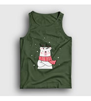 Presmono Unisex Sarı Polar Bear Kutup Ayısı Yılbaşı Atlet 270598tt (Haki)