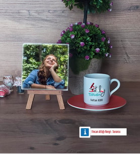 Patoloji Teknikeri Fotoğraflı Dekoratif Taş, Ahşap Altlıklı Türk Kahvesi Fincanı Hediye Tıp Bayramı Hediyesi (Model 8)