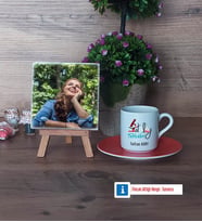 Patoloji Teknikeri Fotoğraflı Dekoratif Taş, Ahşap Altlıklı Türk Kahvesi Fincanı Hediye Tıp Bayramı Hediyesi (Model 8)