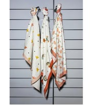 MiniPink Baby Çok Amaçlı Müslin Örtü & Battaniye 3'lü Set %100 Pamuk 75x100 Cm (Turuncu)