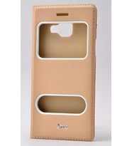 Galaxy A3 2016 Kılıf Dolce Kapaklı Kılıf (Gold)