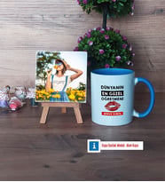 Kadın Öğretmene Hediye Fotoğraflı Dekoratif Taş, Kupa Bardak Beyaz Hediye (Model 4)